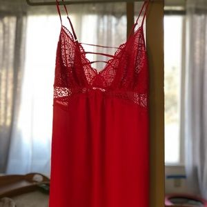 Sexy and sweet Red lingerie nightgown chemise